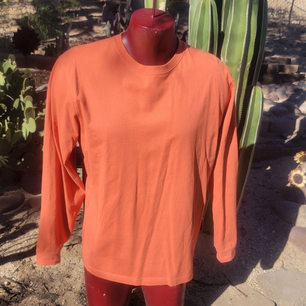 LL Bean Orange Cotton Long Sleeve